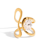Geometric Solitaire Rings Waterproof