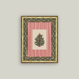 Peppermint Stripe Tree Framed Antique Art