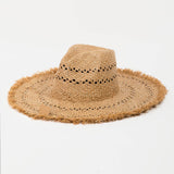 Basket Weave Flat Brim Straw Hat