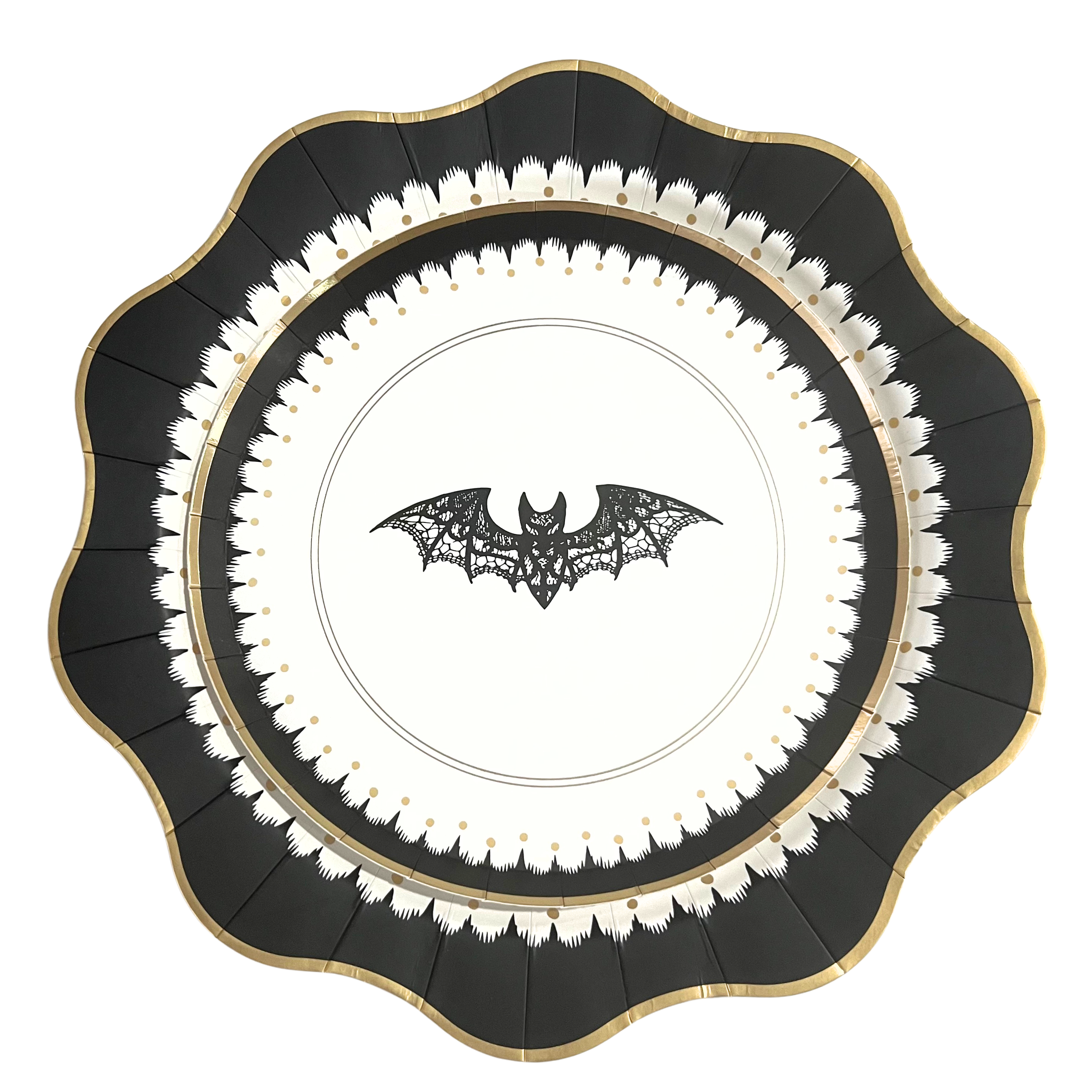 ELEGANT HALLOWEEN DESSERT LACY BAT PLATES