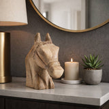 Figurine - Brown Wood Modern Handcrafted Horse Head, 11 in.