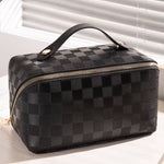 ._ SI-25928 Vegan Leather Checkered Makeup Bag