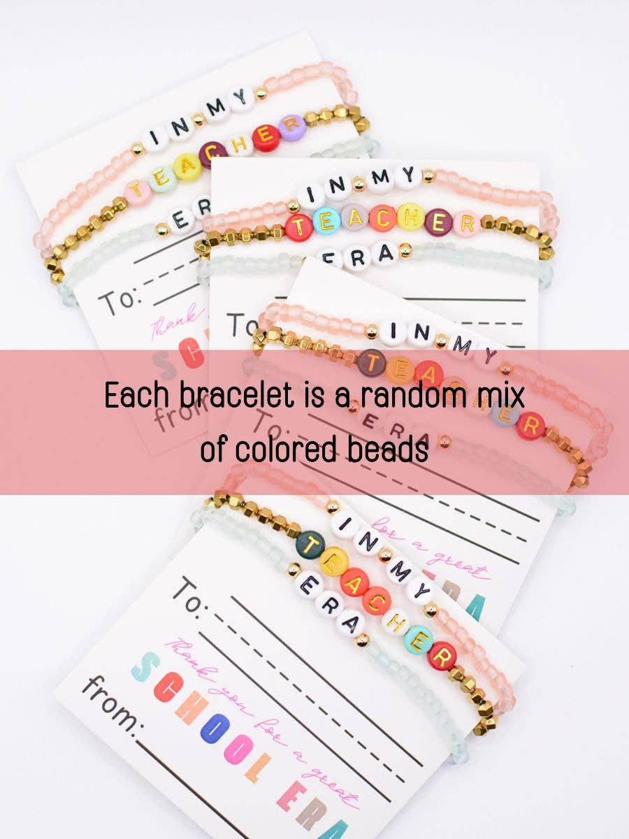 In my Teacher Era Thank you personalized gift bracelet set