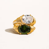 Verna 18K Gold Non-Tarnish Rhinestone Ring