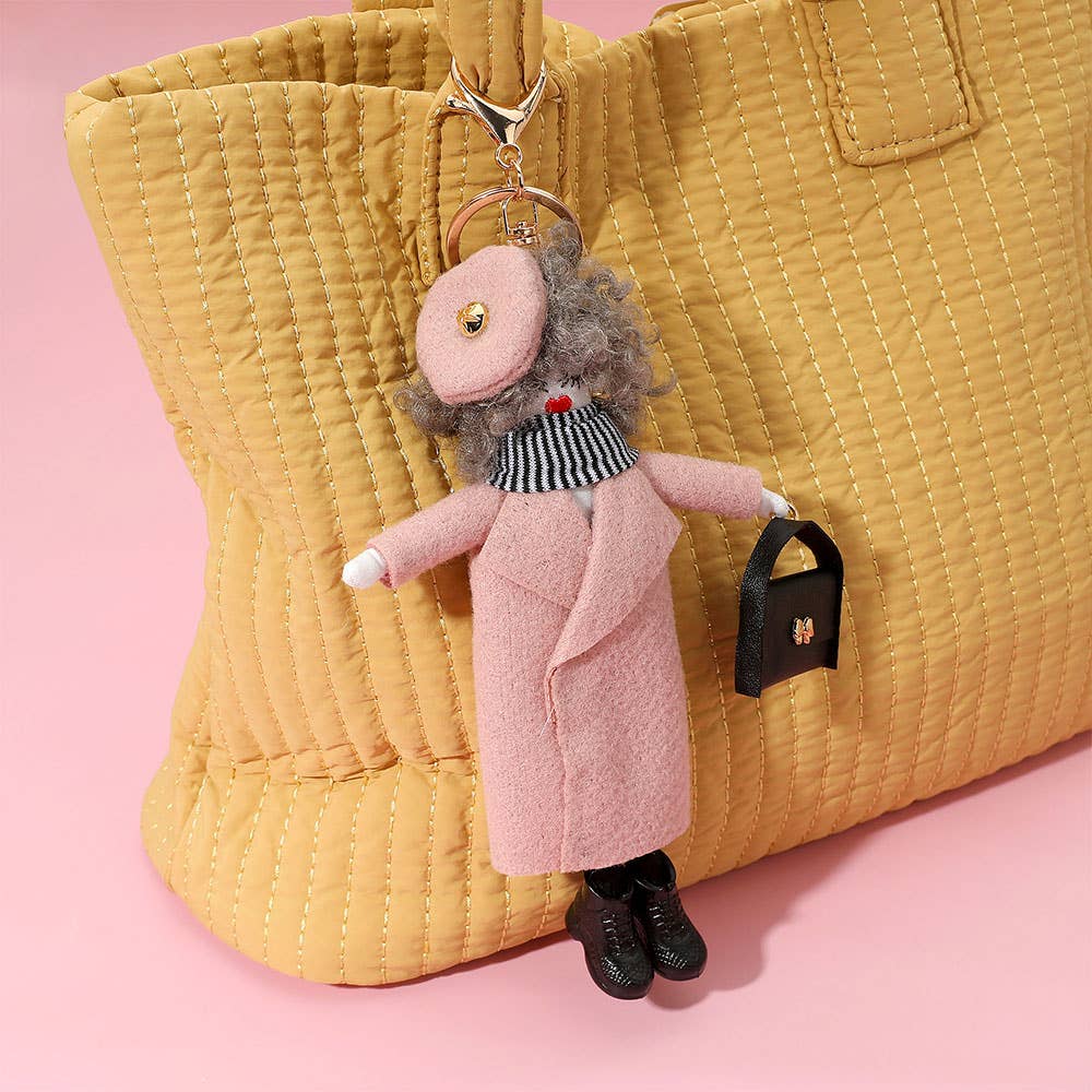 Trench Coat Fashion Doll Keychain / Bag Charm