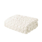 Soft Warm Ruched 50x60" Throw Blanket, Ivory