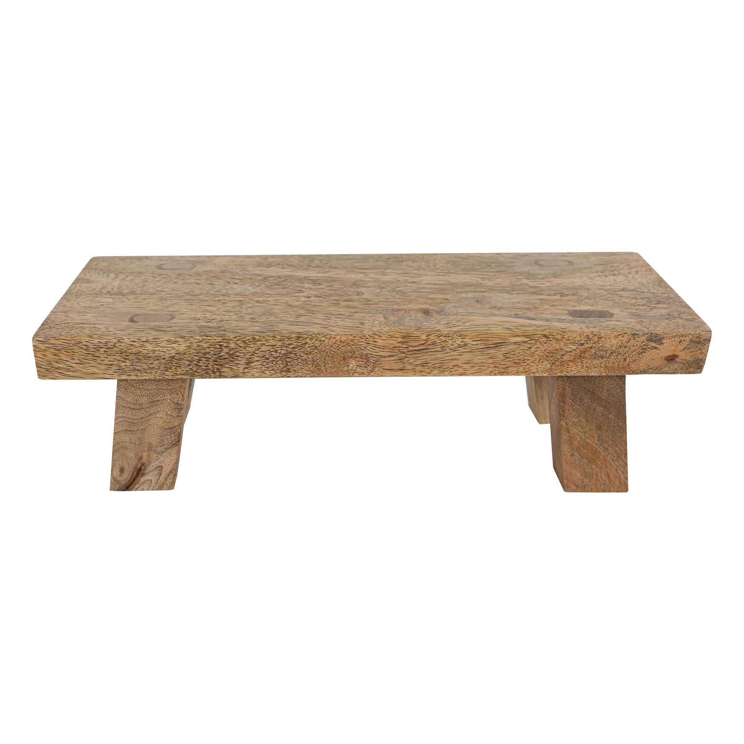 Hazel Footed Stool Mango Wood Farmhouse Riser