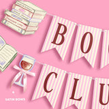 Book Club Banner | girls night, book party, wine, pink | 5"