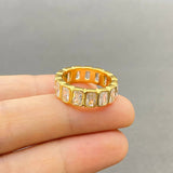 Multi Shape Zircon 18K Gold Plated S.Steel Rings - FGS