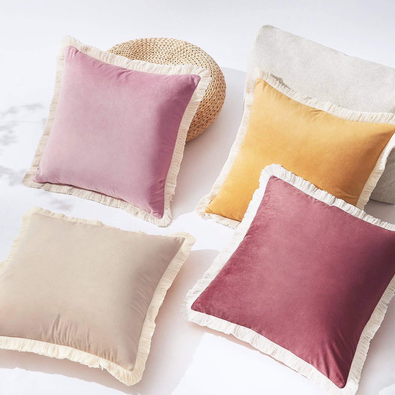 Nacazcol Pillows - Beige/Dusty Pink each one