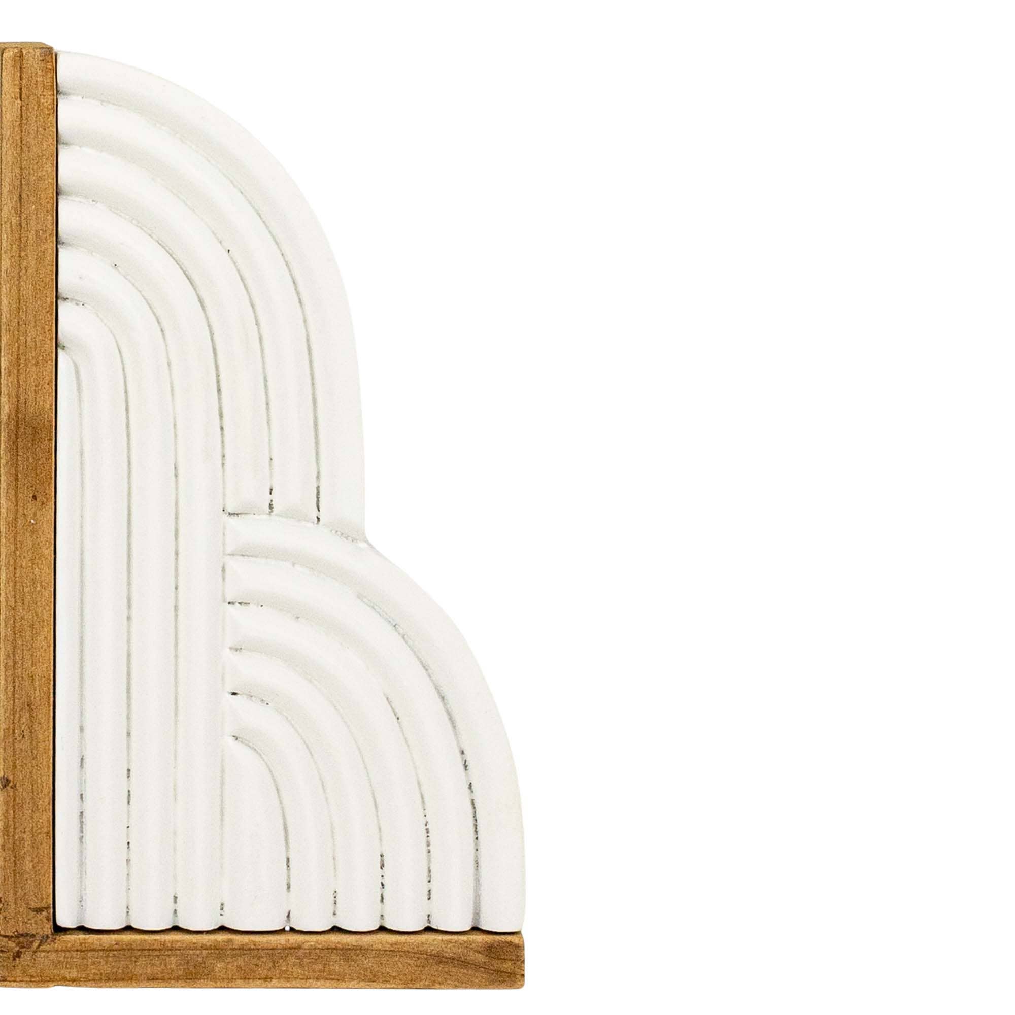 Wren Set of 2 Arched Cloud Bookends White Wood