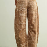 PAISLEY PRINT WASHED JEANS