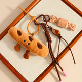 Creative Plush Baguette & Croissant Keychain Charm