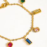 Sydney 18K Gold Non-Tarnish Multi CZ Tassel Bracelet