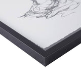 Feminine Figure Sketch Wall Decor Framed Art 2-PIece Set