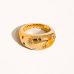 Angela 18K Gold Non-Tarnish Star Dome Ring