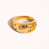 Angela 18K Gold Non-Tarnish Star Dome Ring