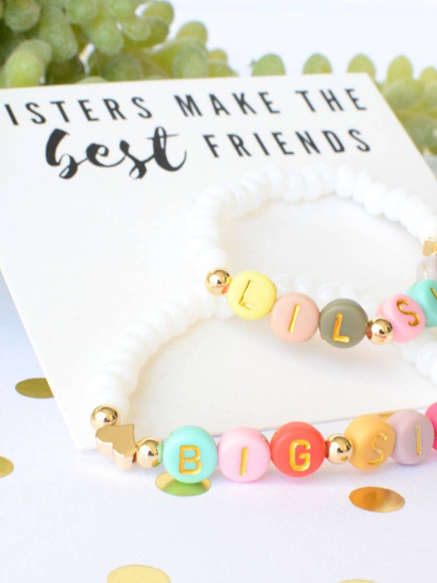 Big sis Lil sis best friends MAMA bracelet birthday gift