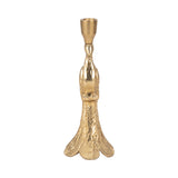 Candle Holder - Gold Metal Elegant Peacock Taper, 10 in.