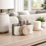 Decorative Figurine - Multicolor Marble Camera Shape,  5 in.