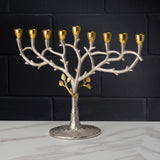 Oil Menorah - Gold/Nickel