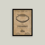 Vintage Football Map Framed Antique Art