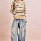 BAGGY BARREL DENIM PANTS WITH CARGO POCKETS