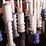 Signature White Medium Ruffle Knobbed Candle Holder