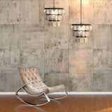 17"W Sabrina Glam Black, Gold, and Silver Drum Shade Pendant