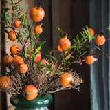 Handmade Artificial Pomegranate Stem – Faux Fruit Decor (Sold Individually)