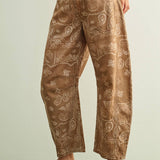PAISLEY PRINT WASHED JEANS