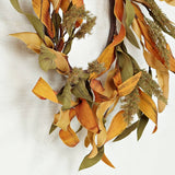 16in Wreath-Fall mix herb leaves w. heathers