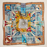Architectural Print Silk-Feel Bold Artistic Scarf