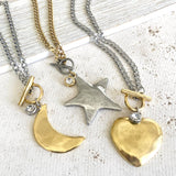 Star moon heart mixed meta necklaces no tarnish jewelry 2025