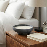 Candle - Lemon Scent Black Ceramic Distressed Footed, 46 Oz