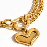 Allure 18K Gold Non-Tarnish Heart Chain Bracelet