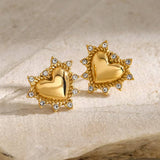 Heart Zircon Earrings