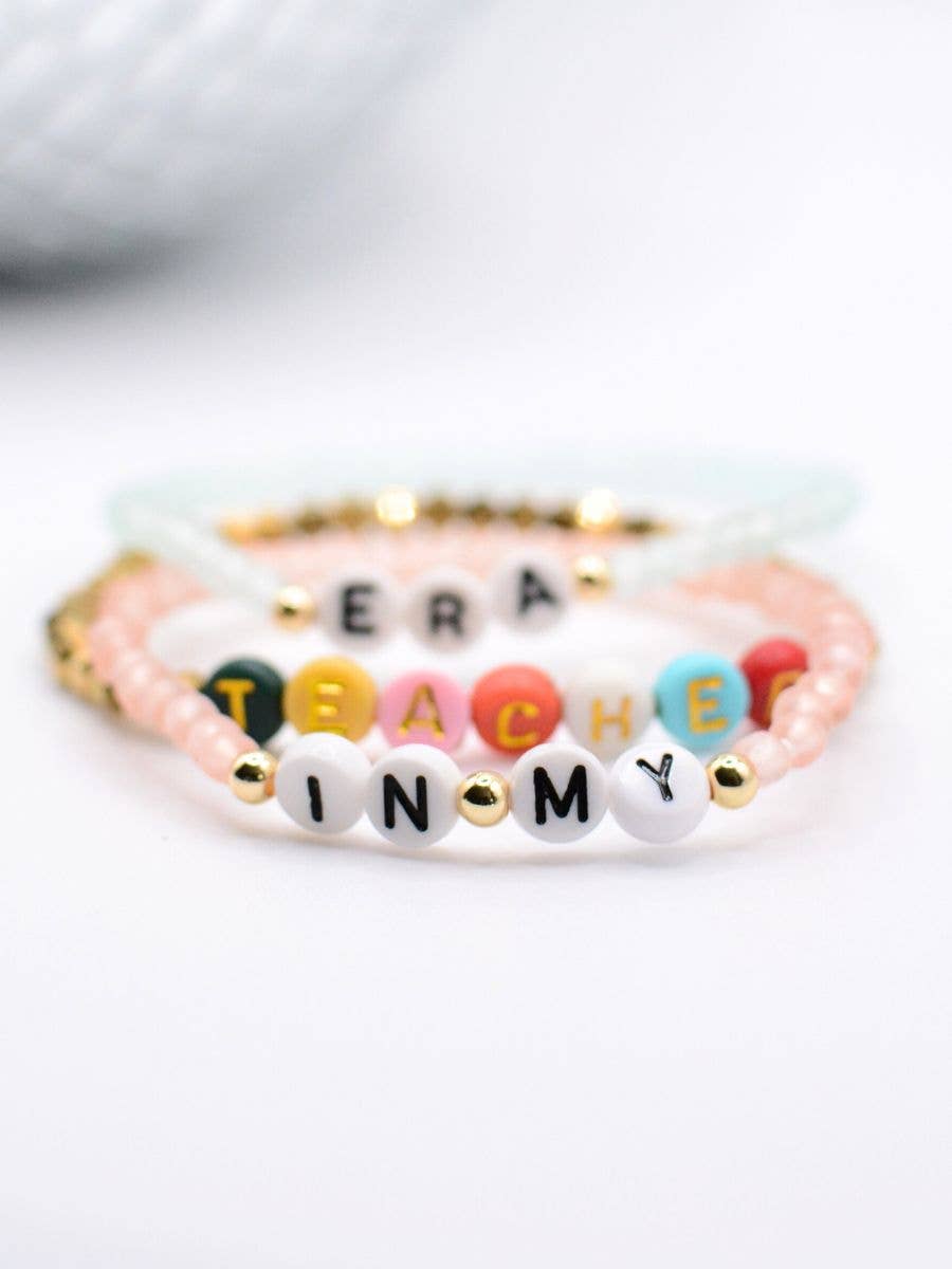In my Teacher Era Thank you personalized gift bracelet set