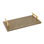 Brown Resin Serving Board with Handles