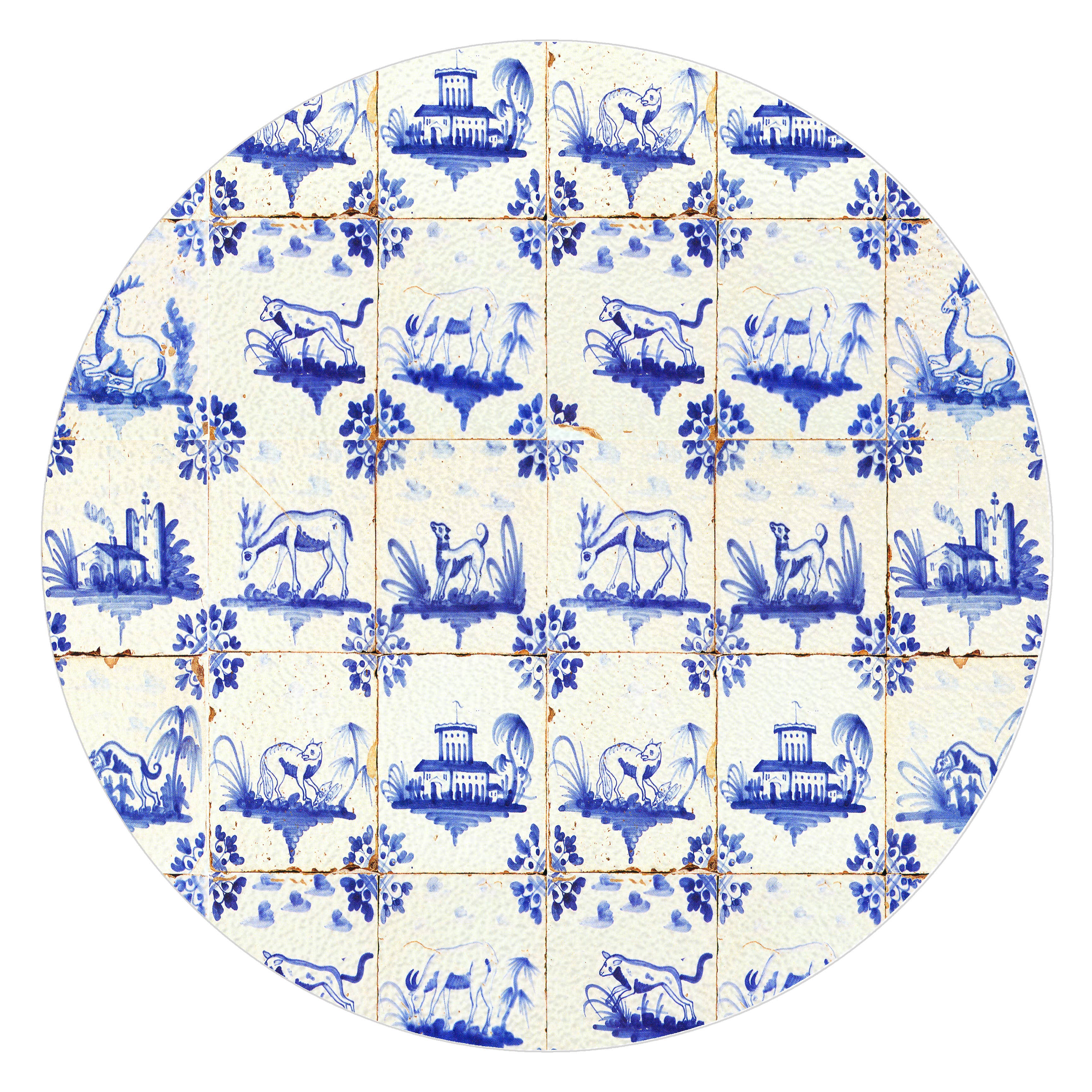 Delft Tiles Glass Cutting Board