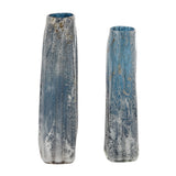 Contemporary Blue Glass Vase Set