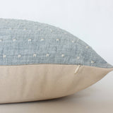 Designer Light Blue Dot Textured Pillow