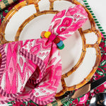 Raffia Napkin Ring - Rainbow Circles