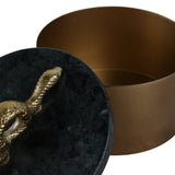 Decorative Box - Gold Metal Round Snake Handle, 5 in.