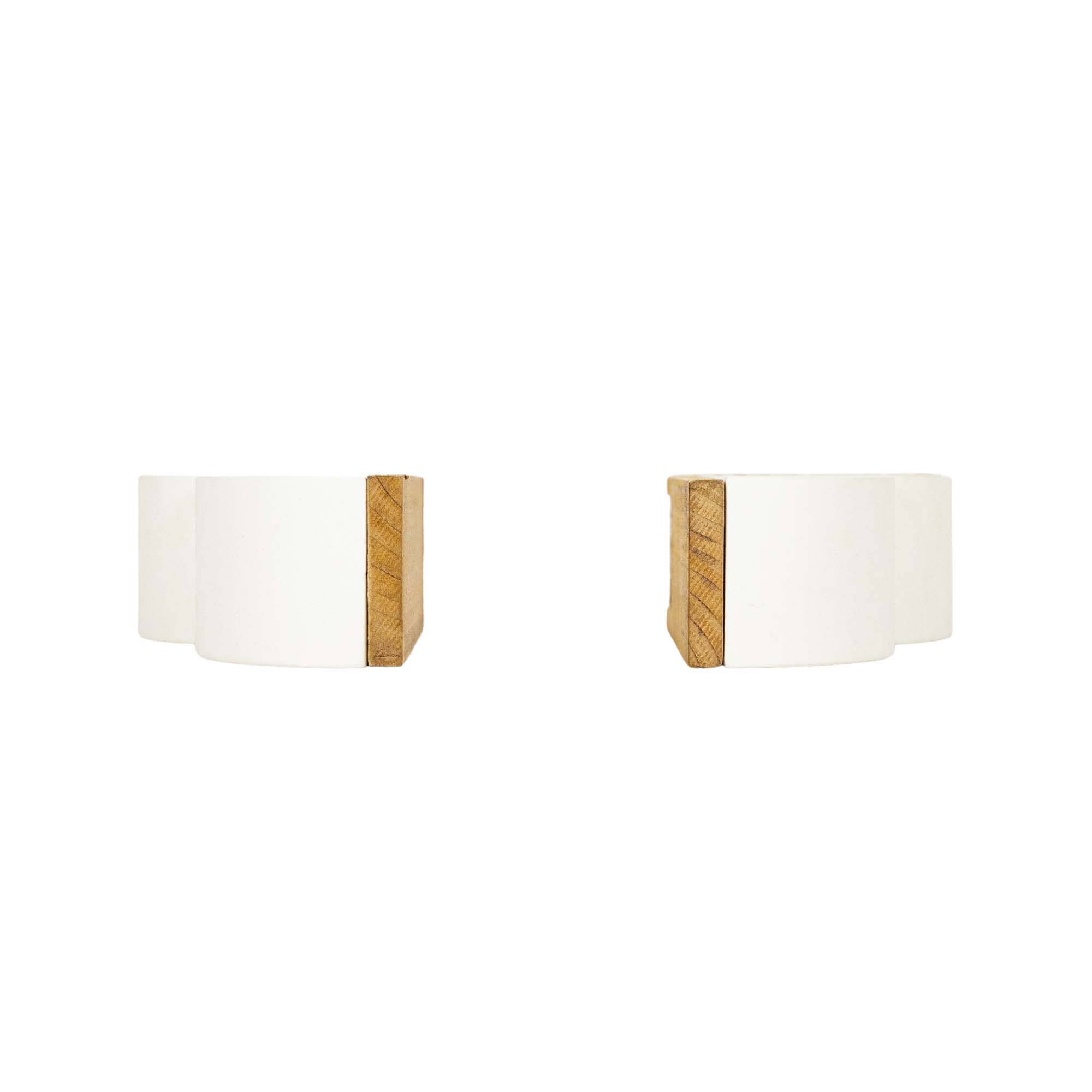 Wren Set of 2 Arched Cloud Bookends White Wood