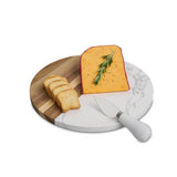 Maison Du Fromage Round Cultured Marble & Wood Cheese Board