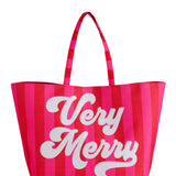 "VERY MERRY" GIFTING TOTE,RED