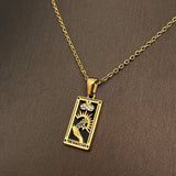 Star Moon Tarot 18K Gold Plated Steel Necklace -FGS/MS