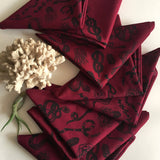Snake Print Bandana In Burgundy And Black