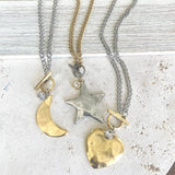 Star moon heart mixed meta necklaces no tarnish jewelry 2025